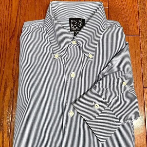 Jos A Banks LONG SLEEVE BLUE PINSTRIPE 16”x35” - Picture 3 of 3